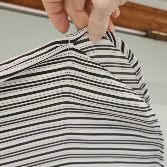 Loft, Woman's, Sz XXSP, 2 BL Stripes & Dashes; Short Sleeve w wh Circles - Picture 4 of 9